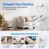 12FT Length Twin Extension Cord 2 USB-A Ports Split Power Strip  Overload Protectio