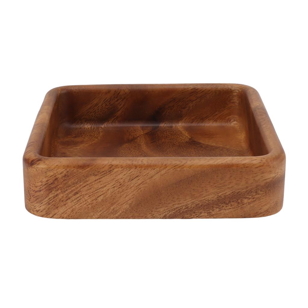 Деревянное блюдо для фруктов из грецкого ореха, элегантный сервировочный поднос с гладкой текстурой для закусок, фруктов, орехов, кухонная утварь, квадратный 15x15 см