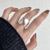Geometric Irregular S925 Silver Plated Wide Band Ring for Women - Trendy and Exquisite Open Finger Index Ring