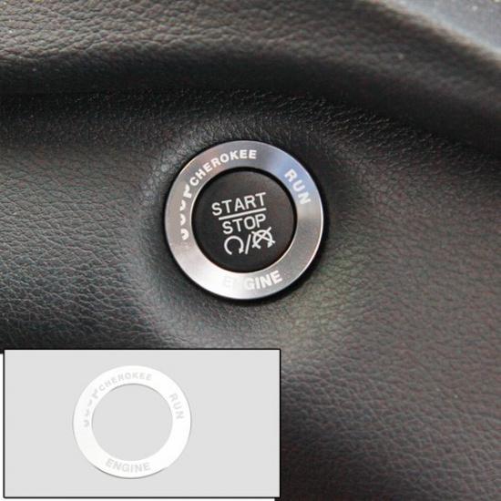 Silver Ignition Engine Switch Start Key Trim Ring For Jeep Grand Cherokee 2014+
