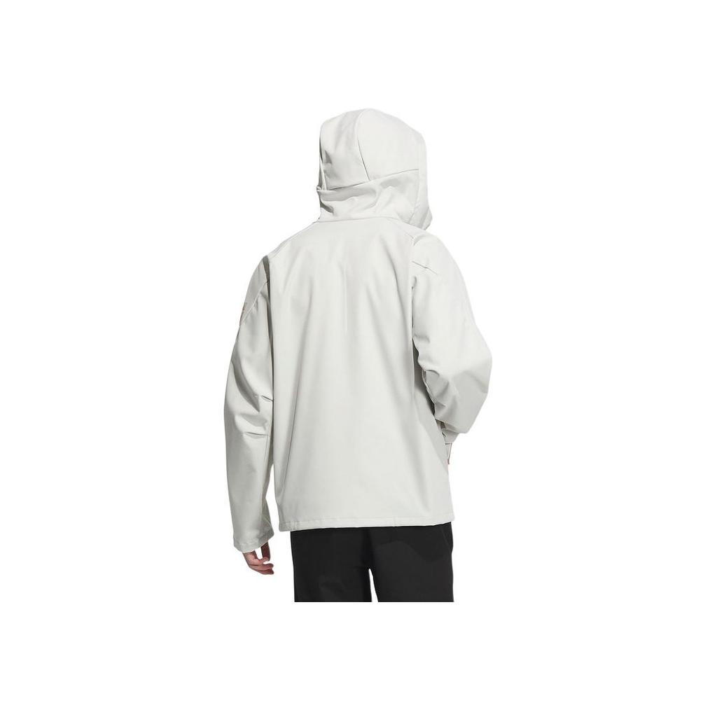adidas Wuji Series FW24 водонепроницаемая тканая повседневная куртка с капюшоном мужская куртка Talc JI8713
