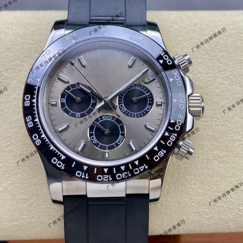 Мужские многофункциональные часы Laojia Daytona Series, цементно-серые, с автоматическим циферблатом "Панда", из нержавеющей стали