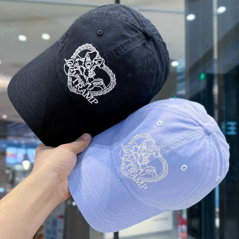 Pei Zhuxuan's same style hat for women, Korean version, embroidered navy blue soft-top versatile baseball cap, spring/summer washed duckbill cap for