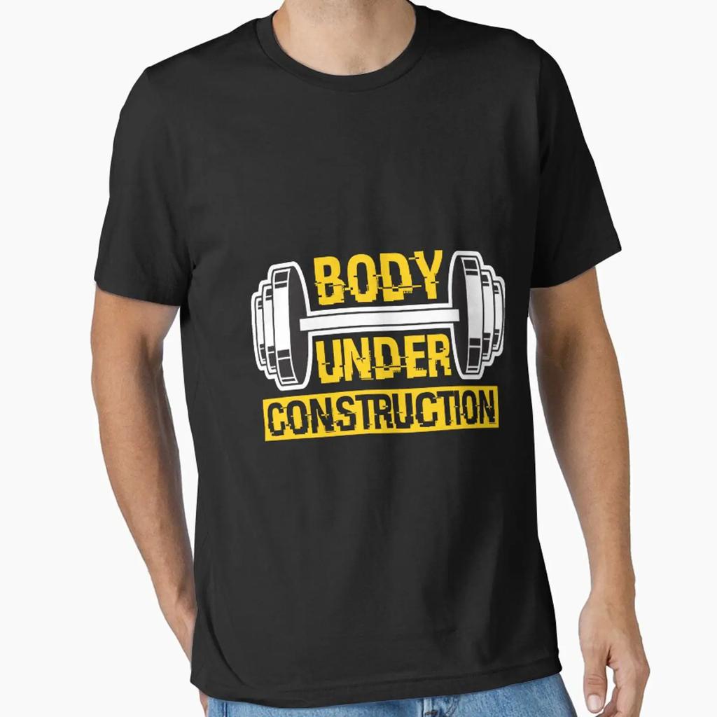 Body Under Construction Essential T Shirt Vintage Top For Everyday Wear Unisex Graphic Slightly Fashion Homme Breathable
