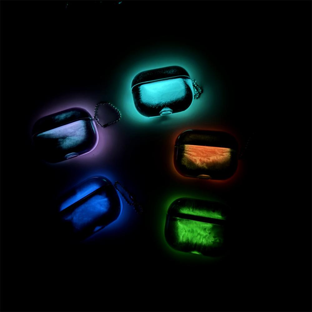 Светящийся чехол для наушников с переливающимся песком для AirPods 2 3 4 Pro 2 3 Движущийся песок Блестки Чехол для наушников Светится в темноте Роскошная Сияющая Раковина