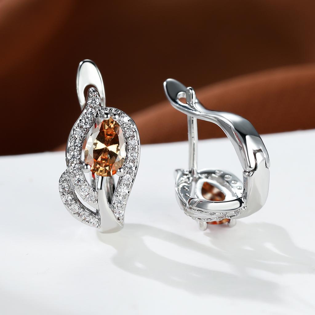 Изысканные женские украшения с каплями воды, красивые красные, синие, фиолетовые каменные серьги, серьги-кольца, романтический подарок на день святого валентина