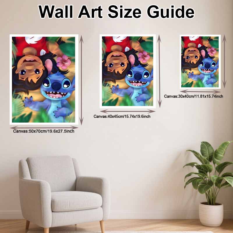 Disney Diamond Painting 5D DIY Stitch and Lilo Diamond Painting Art Diamond Painting Kit Adult/Beginner Gift Idea Home Decor