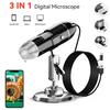 3-в-1 1600X Цифровой микроскоп Type-C USB Электронная лупа для осмотра монет печатных плат Пайка