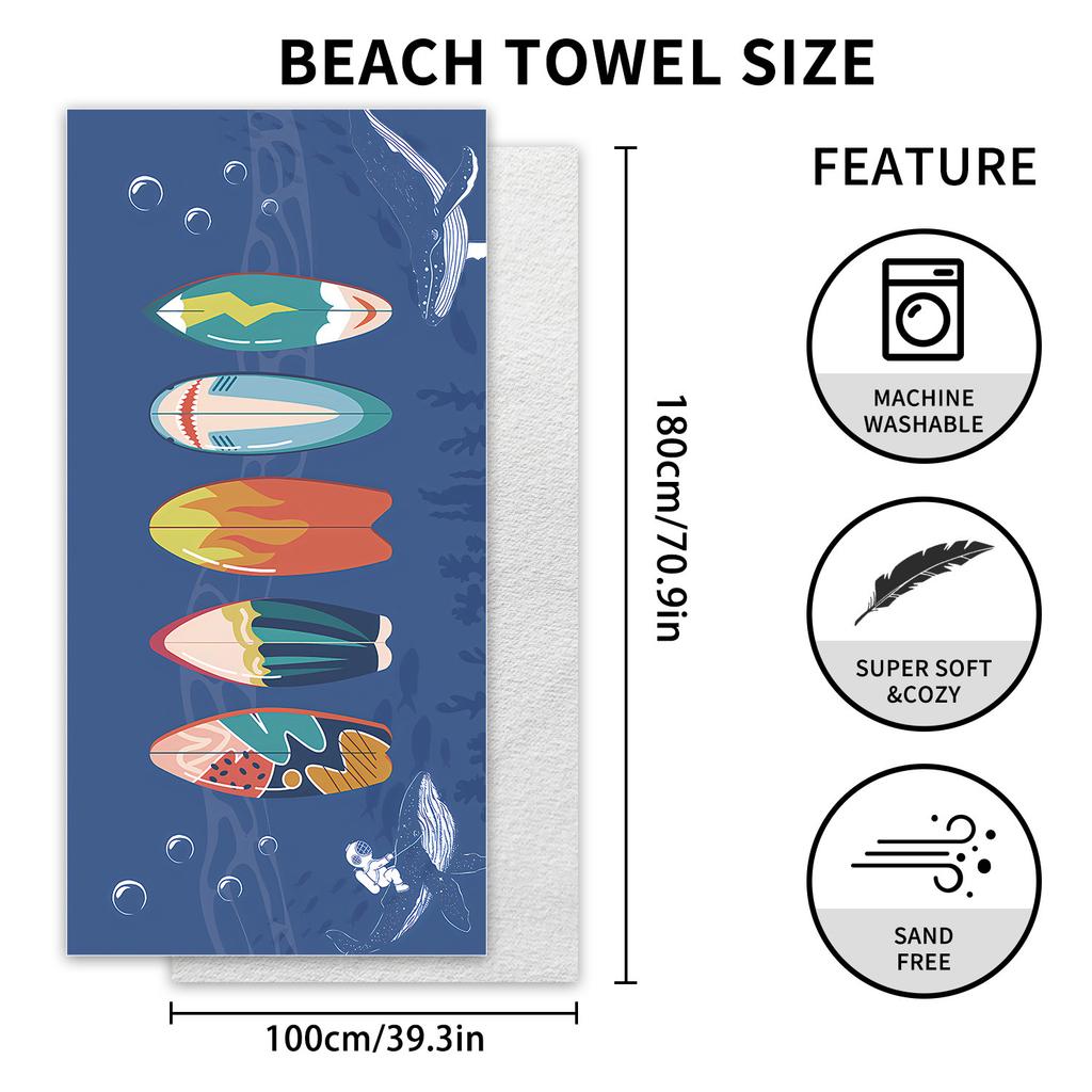 New, double-sided velvet beach towel quick-drying sports towel printed bath towel