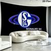 FC Schalke 04 Logo Wall Tapestry Aesthetic Wall Hanging Printed Fabric Blanket Decorative Tapestries for Bedroom Living Room Home Decor