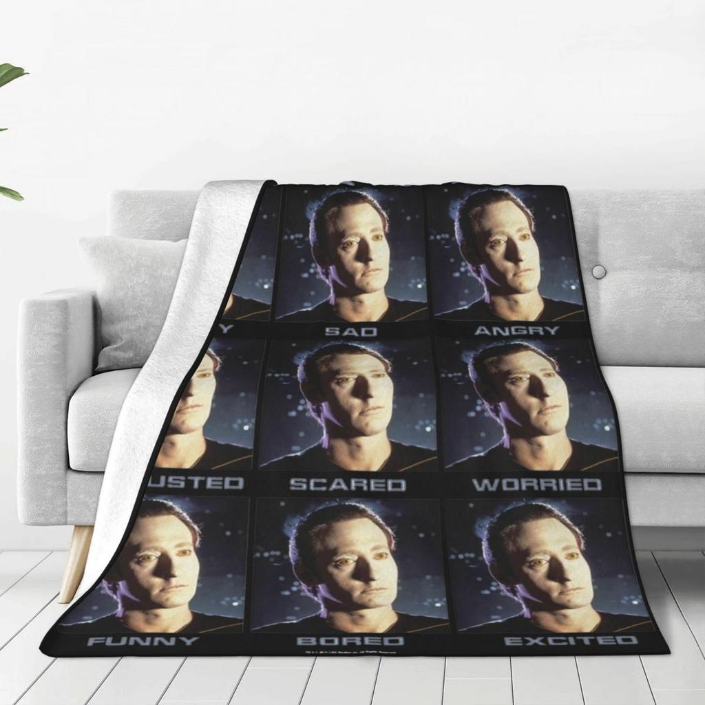 Stars Treks The Many Emotions Of Data Velvet Throw Blanket Blanket for Home Couch Soft Bedding Throws