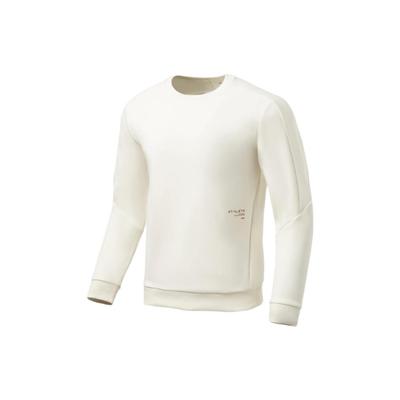 Li-Ning Мужская толстовка Fitness Series 3D Tailored Solid Color Crew Neck с капюшоном Vanilla-White AWDS007-5