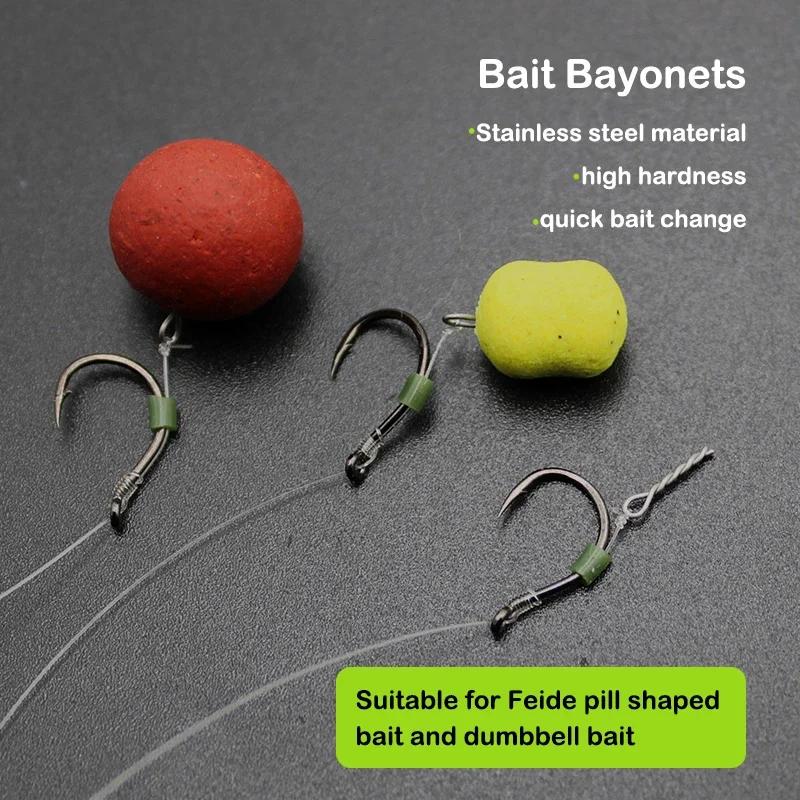30pcs Feeder Fishing Hook Bait Bayonets Boilies Spike Secure Bait Hanging Peg For Feeder Fishing Tackle Accessories