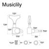 Musiclily Basic Bass Peg for 4 String Ibanez Style Electric Black L2+R2 Bass,