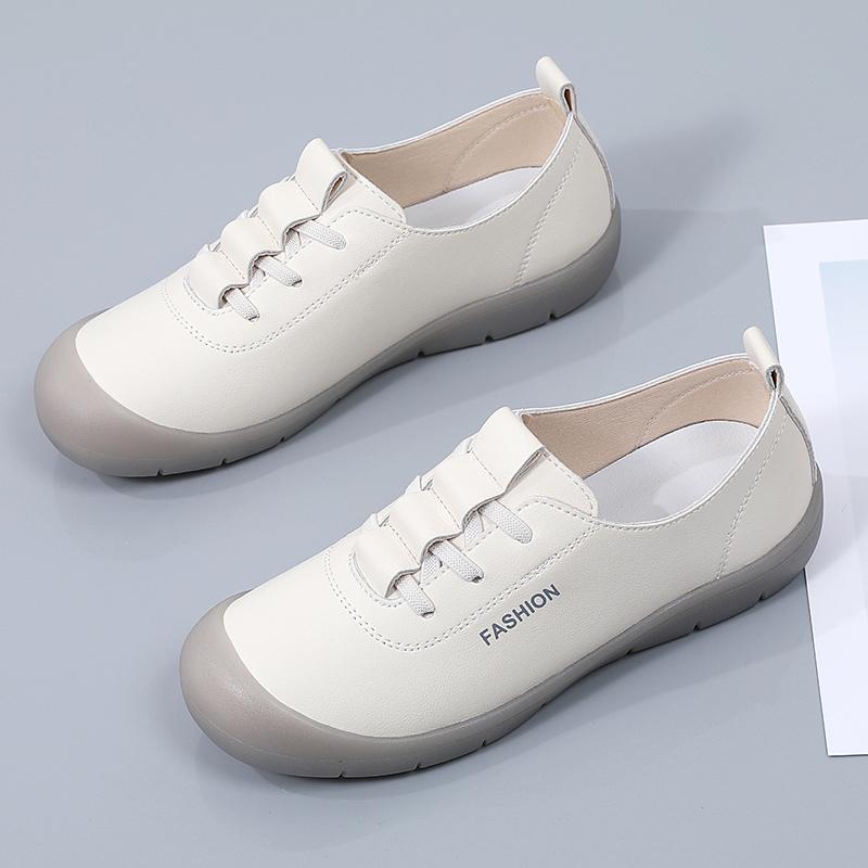 Женские туфли на плоской подошве, мягкие, повседневные, элегантные, студенческие, черные, кожаные мокасины, большой размер