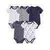 MAMIMAKA Детская одежда с коротким рукавом для новорожденных для мальчиков и по возрасту месяцев боди, комбинезон, для девочек, 5 штук боди-09, 6-9