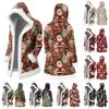 Men's Christmas Long Hooded Cardigan With Pockets Warm Jacket