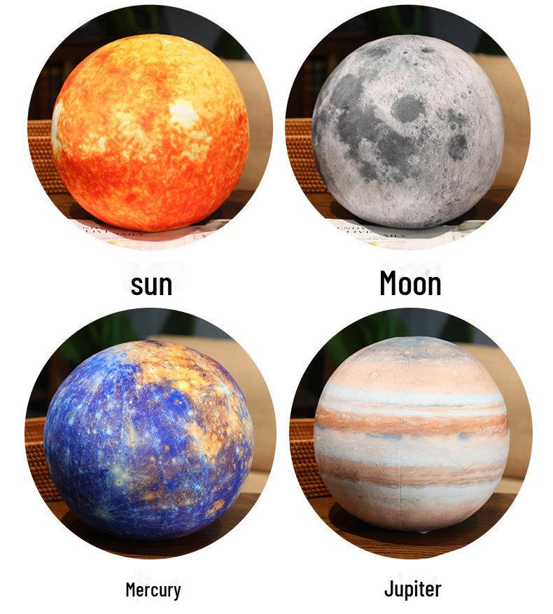 3D плюшевые подушки Земля, Луна, Марс и Солнце - развивающие сферические игрушки