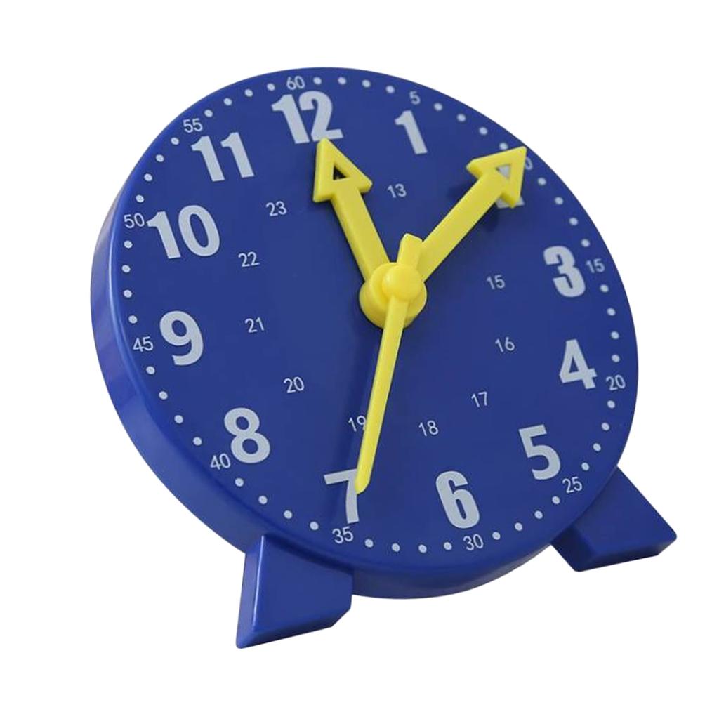 Clock Teaching Aid Learning Model Toy Elementary School Students Kids Cognitive Time Tool Blue