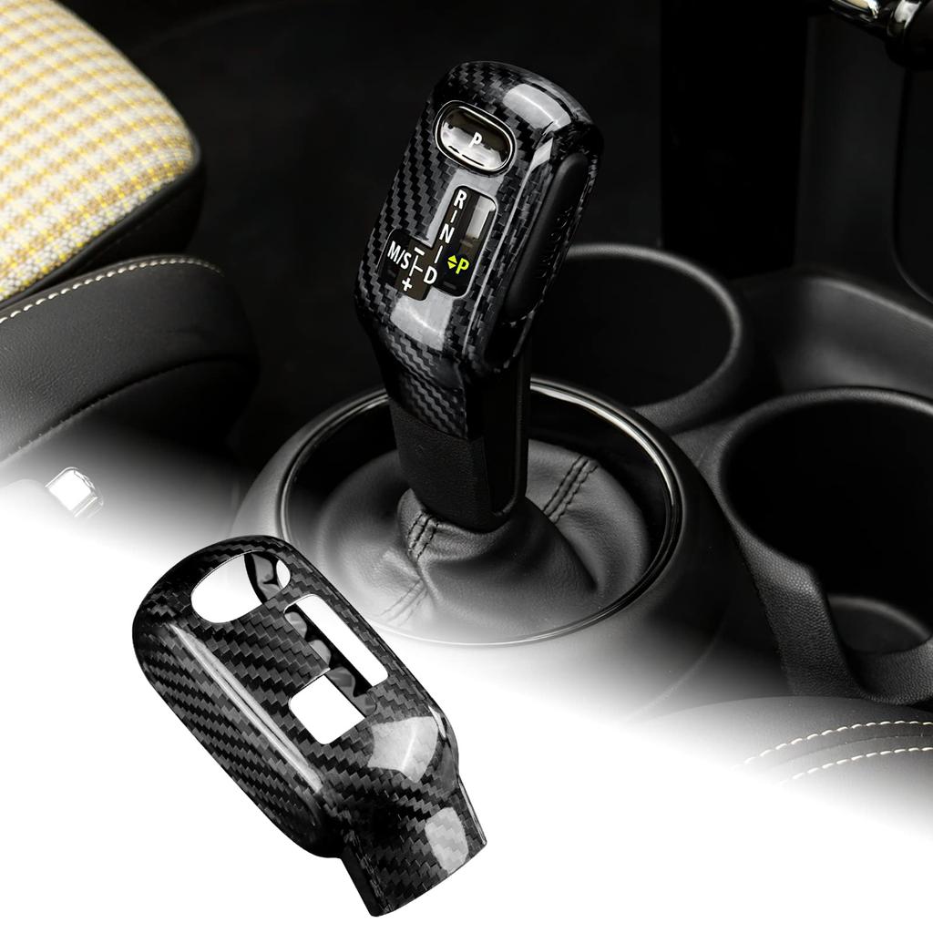AIRSPEED Accessory Real Hard Carbon Fiber Car Gear Shift Knob Headcover Sticker for Mini