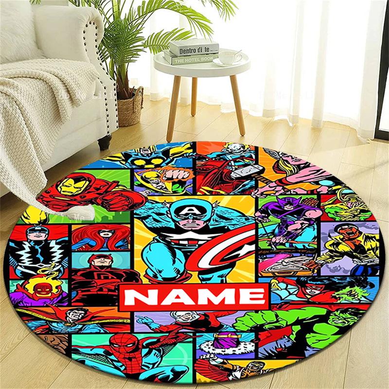 Personalized M-Marvel Round Chair Office Rug - Perfect for Mat, Office Chair & More - Ideal Gift for Birthdays and Holidays
