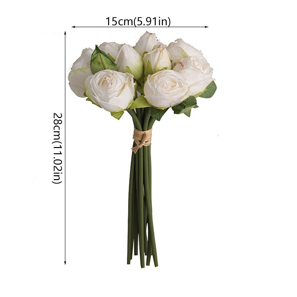 Elegant Silk Rose Flowers Real Touch Fake Plants Artificial Roses Bouquet  Outdoor Garden Decor