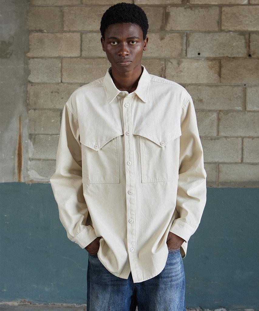 MAGOODGAN Labor 2114 Utility Color Block Yorke Brown Western Shirt