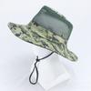 Camouflage Sun Hat for Men Summer Big Eave Sunshade Hat Outdoor Sport Climbing Hat Fishing Caps for Men Foldable with Buckle