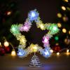 1/2Pcs Christmas 3D Tree Top Star Glittered Decoration with LED Lights Colorful Silk Threads Visual Appeal Holiday Seasonal Decor