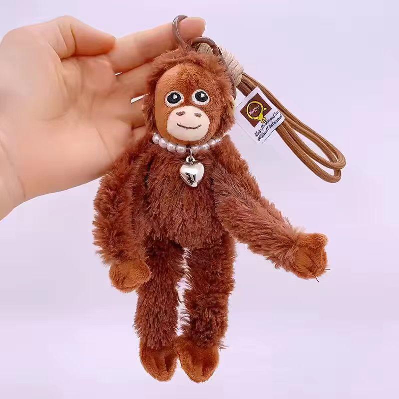 Cartoon Punch Monkey Plush Doll Stuffed Keychain Accessories Creative Cute Backpacks Pendant Fans Gift