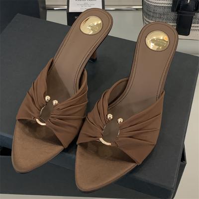 Eilyken Летние женские тапочки с открытым носком на тонком высоком каблуке, обувь в уличном стиле, для стриптиз-вечеринок, шлепанцы, Zapatos De Mujer