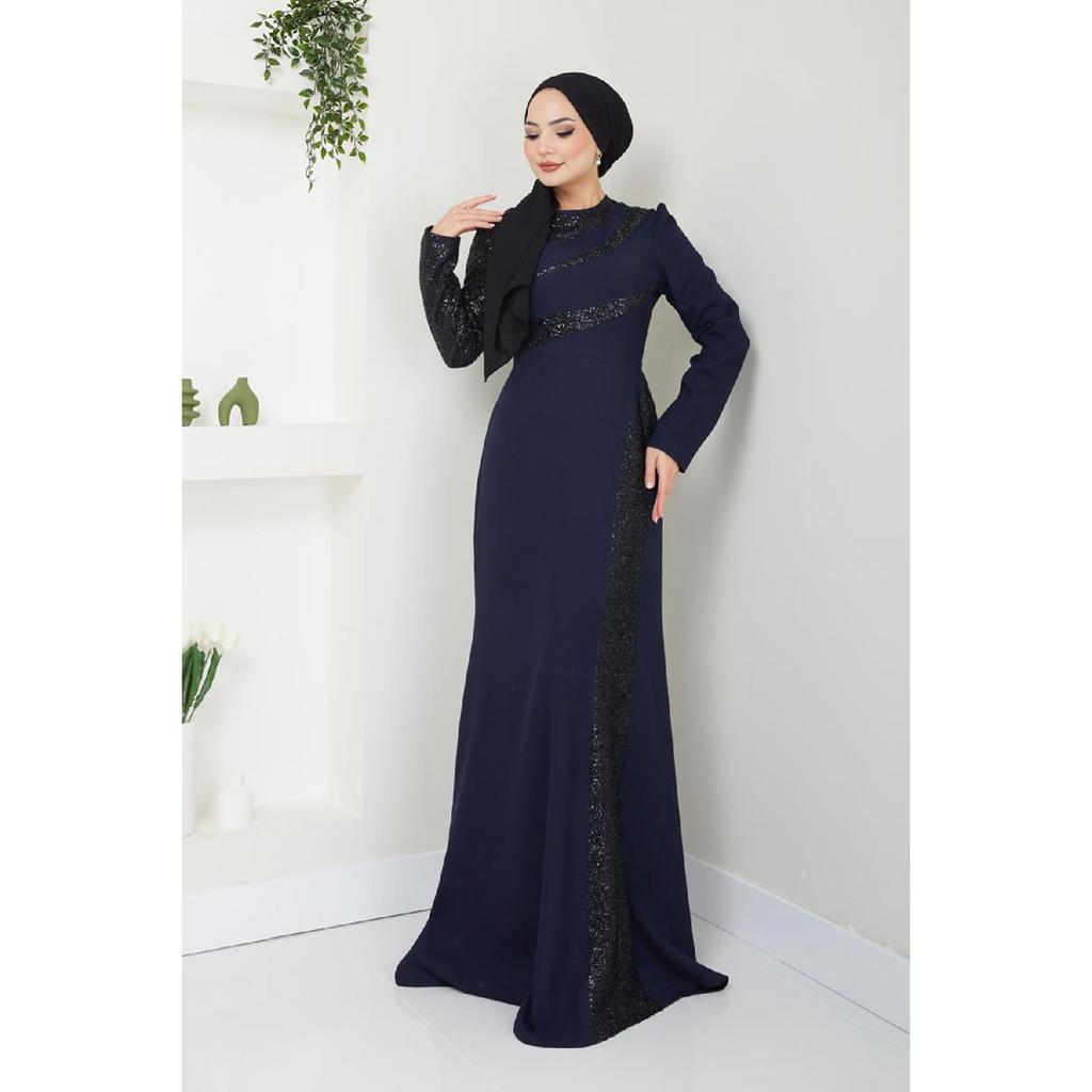 Женская одежда Вечернее платье Модное платье-рыбка с пайетками 2710 Черный