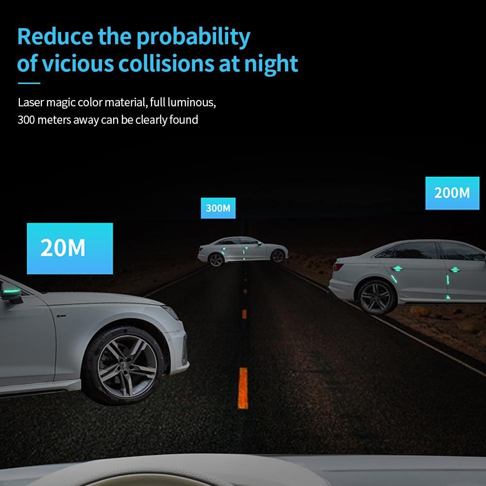 Автомобильные зеркала заднего вида, дверные ручки, светящаяся защитная наклейка, защитная пленка, наклейка на отделку, устойчивая к царапинам, полоска для автомобильных ручек