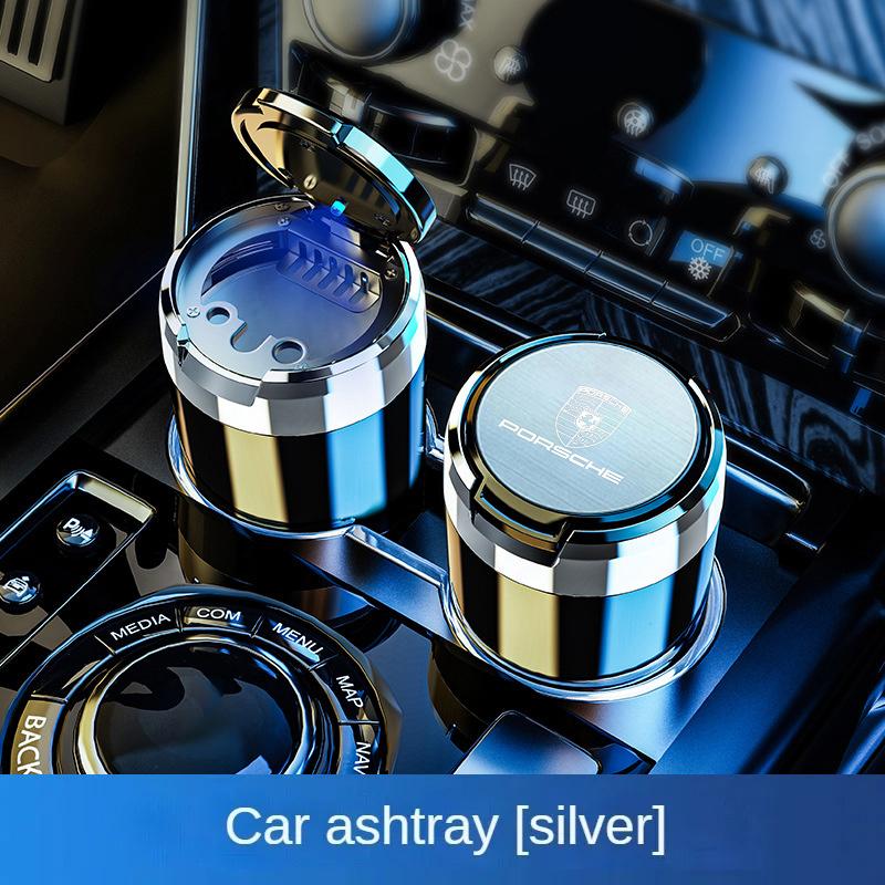 Portable Car Interior Ashtray With Lid Ashtrays Cup Holder For Porsche 911 Cayenne Macan Carrera-GT 928 944 968 Panamera Boxster