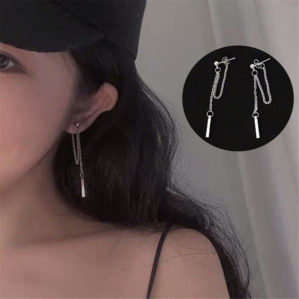 Dark Handsome Personality Bungee Ear Clip No Pierced Chain Earrings