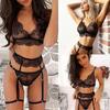 New Lace Sexy Lingerie Transparent Hot Lace Erotic Underwear Bra Set and Garter Hot Erotic Sleepwear Likable  Appeal