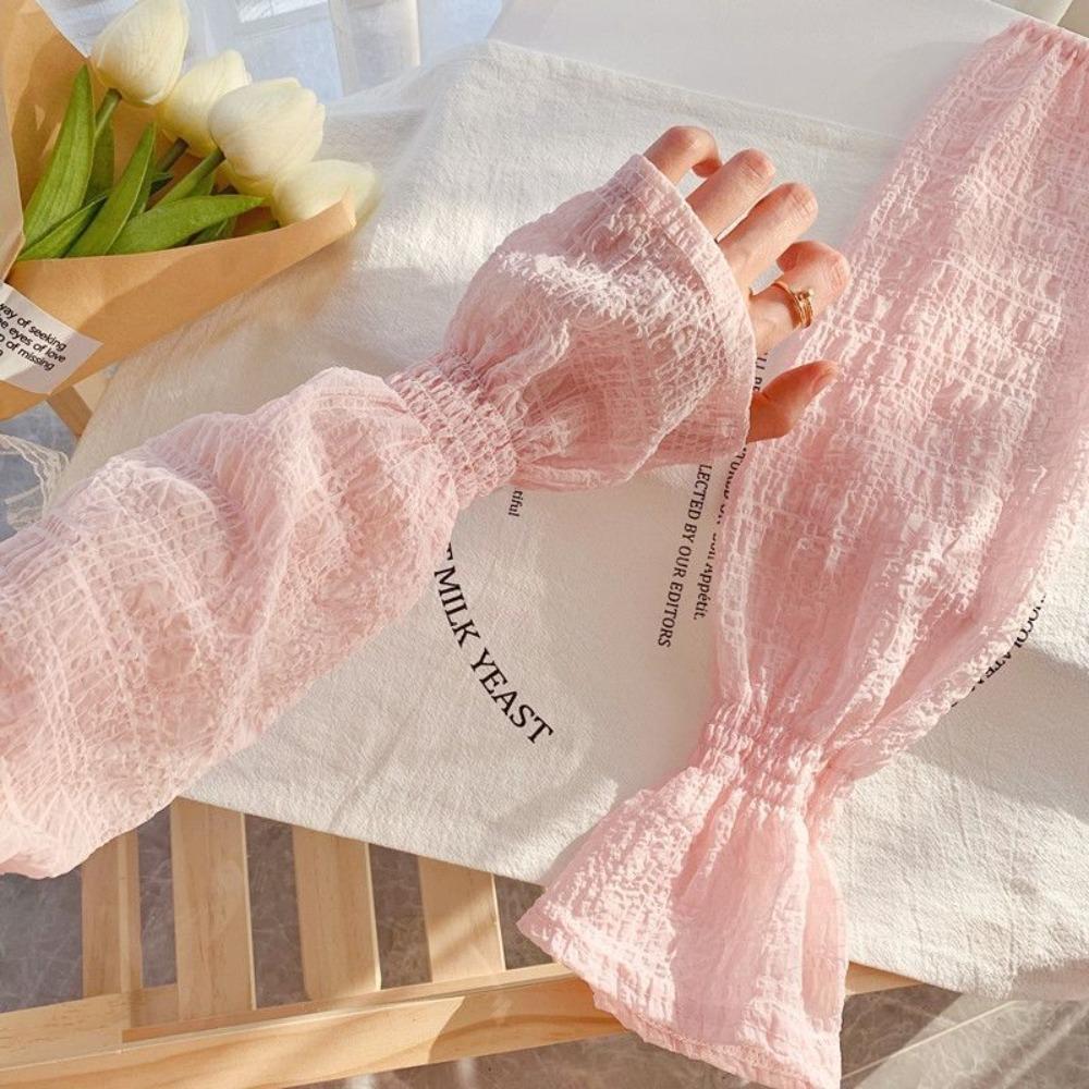 Тонкий рукав из ледяного шелка, защита от солнца, нарукавник, варежки для занятий спортом на открытом воздухе, женские