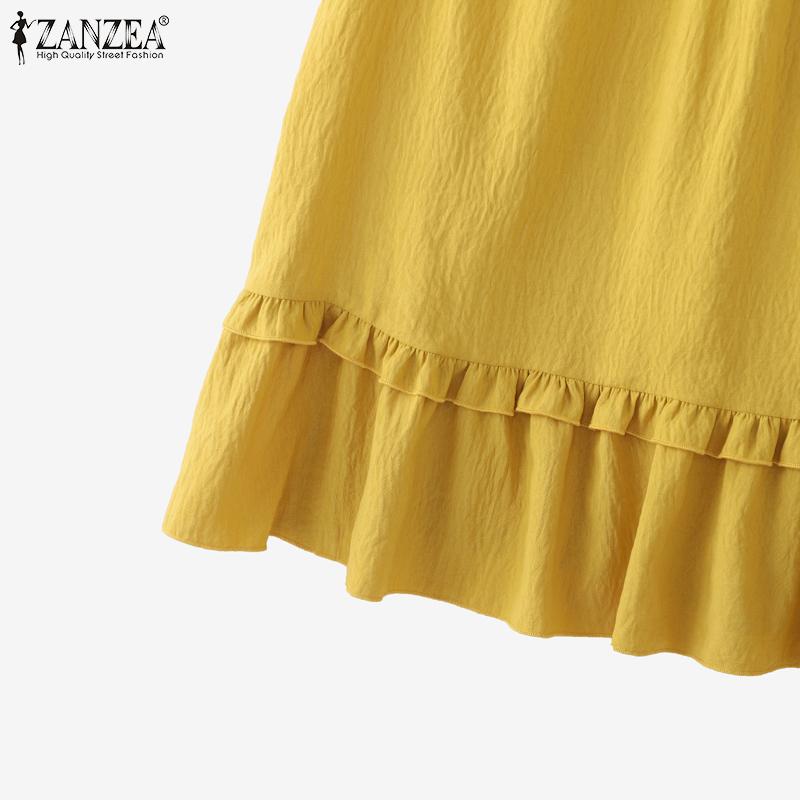 ZANZEA Женские летние повседневные майки без рукавов с круглым вырезом