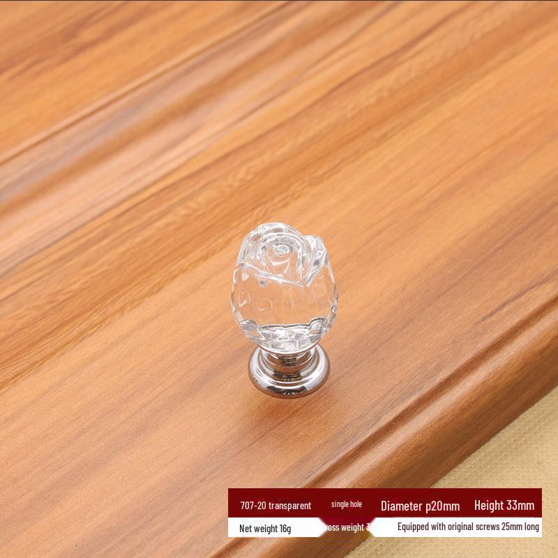 12 мм акриловая хрустальная и деревянная ручка для ящика с одним отверстием для шкатулки для драгоценностей