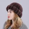New Arrival Women Genuine Mink Fur Hat Fashion Luxury Handmade 100%Natural Mink Fur Cap Winter Lady Warm Real Fur Hat
