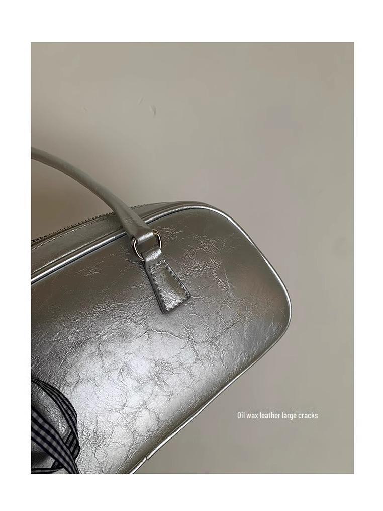 Серебряная сумка через плечо в стиле балета от корейской компании Niche 2024 года: Модная и универсальная сумка