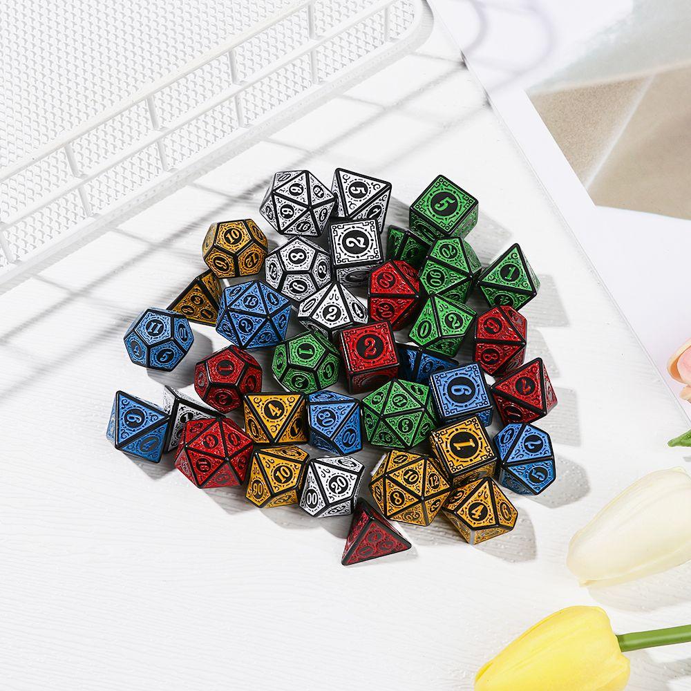 35шт D4 D6 D8 D10 D12 D20 блестящие многогранные переливающиеся игровые аксессуары игральные кости набор игральных костей
