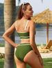 European and American Sexy Solid Color Split Bikini Swimwear for Women