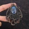 Ruby In Blue Kyanite Pendant Copper Wire Wrapped Pendant Handmade Pendant Octopus Pendant Gemstone Copper Wire Jewelry Special Occasion Gift