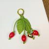 Elegant Cherry Keychain Pu Leather Bag Pendant Funny Fruit Bag Charm  Key Ring