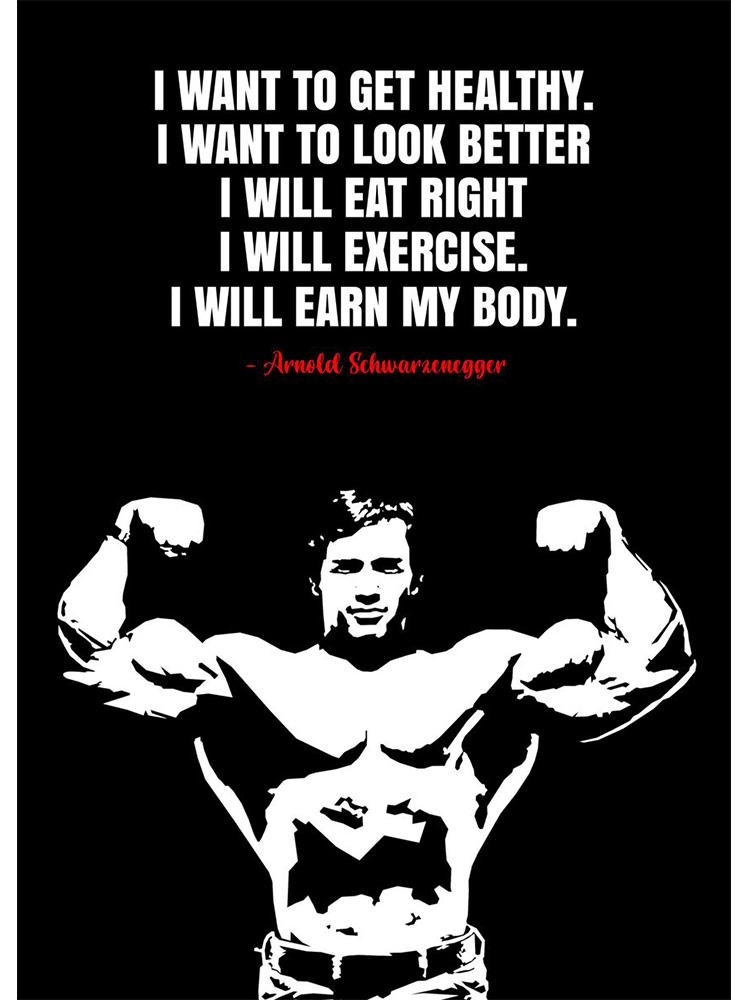 Мотивационный постер для бодибилдинга и принт на холсте, картина Арнольд Шварценеггер, фитнес, настенное искусство для спортзала, спальни, домашний декор