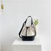 Portable Canvas Bag Niche Splicing Design Shoulder Messenger Bag Fashion Versatile Drawstring Bucket Bag Women