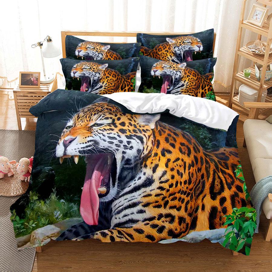 Tiger Duvet Cover Set King Size 230x260 Double Bed Single Queen Full Animal Quilt Case Linen 3D Pillowcase Twin Bedding Sets