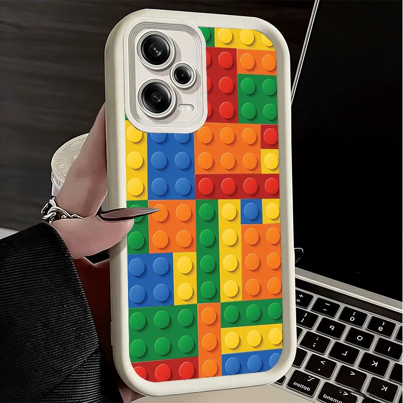 Phone Case for Xiaomi Redmi Note 15 14 13 Pro Plus Fashion Building Blocks Pattern Shell 12S 11 11S 11T 5G 14S Soft Silicone Fun