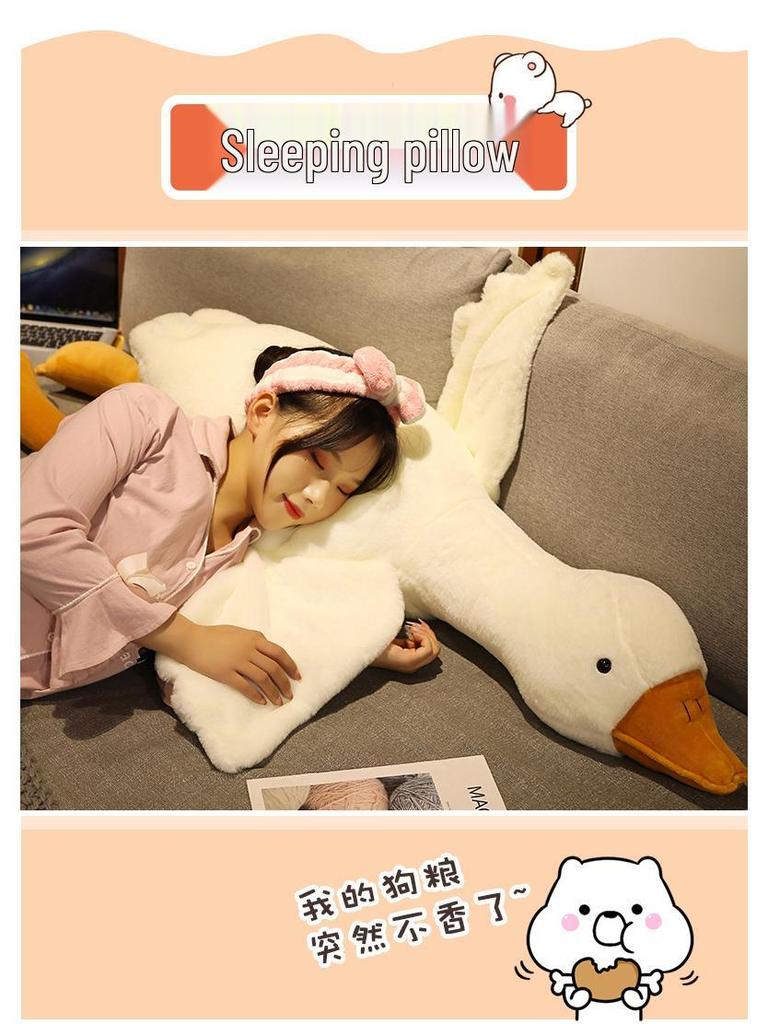 Adorable White Goose Plush Toy - Cute Sleeping Pillow & Birthday Gift